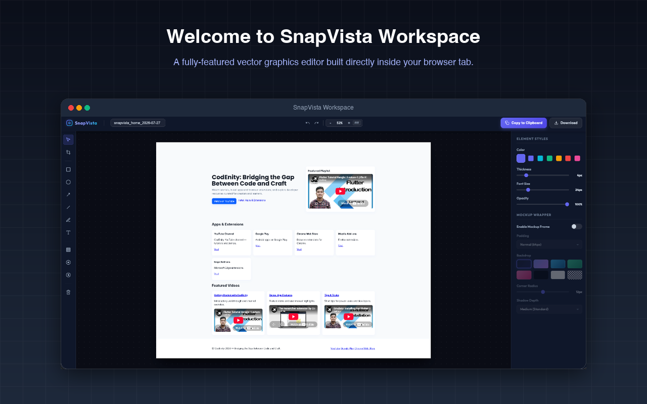 SnapVista Workspace Screenshot