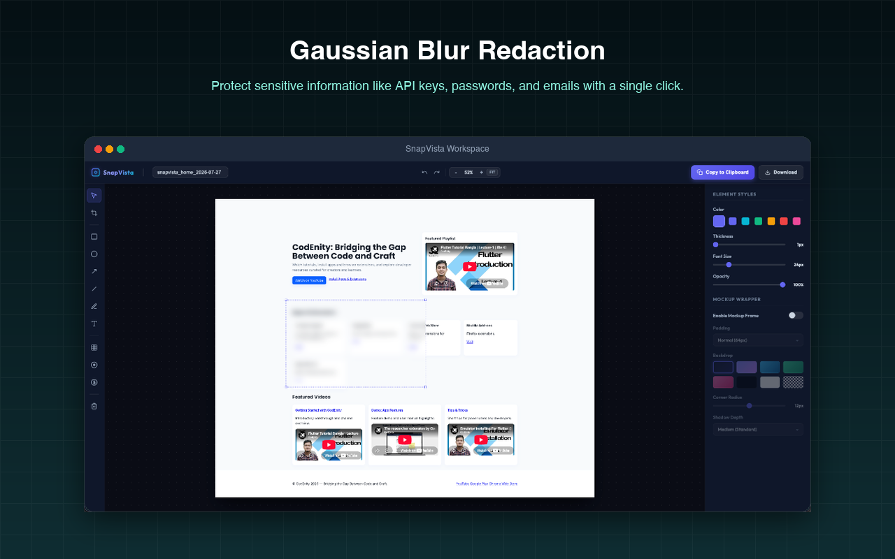 Gaussian Blur Redaction Tool in Action