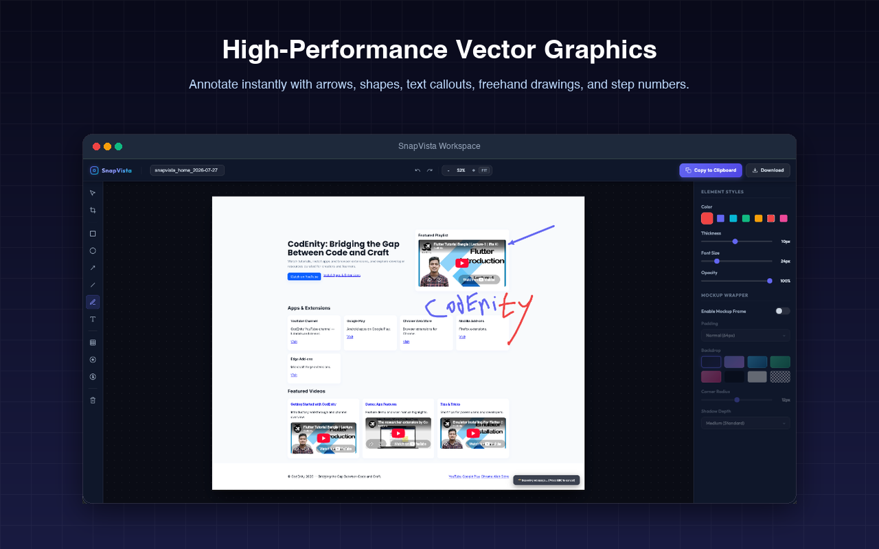 High-Performance Vector Graphics Toolbar